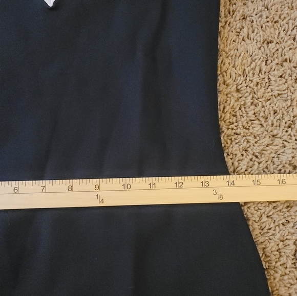 ABERCROMBIE & FITCH MIDI BLACK DRESS W WHITE TRIM, SZ SMALL TALL - Picture 12 of 13